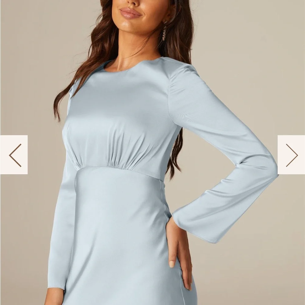 Brand New AW BRIDAL Blue Satin dress - Picture 3 of 7